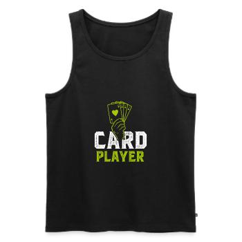 jeu de cartes - Débardeur bio Premium Homme - noir - Devant - AI Model Male 178 light (178cm)