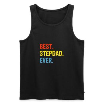Best Stepdad Ever Bonus Dad Gift Fathers Day - Men's Premium Organic Tank Top - black - Front - Michal (187cm)