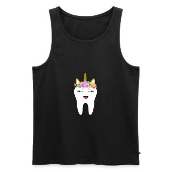 Einhorn Zahn Zahnarzt Zahnfee Geschenk erster Zahn - Männer Premium Bio Tank Top - Schwarz - Vorne - Michal (187cm)