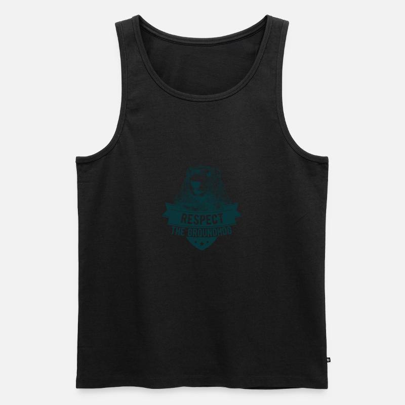 Respektiere das Murmeltier - Männer Premium Bio Tank Top - Schwarz