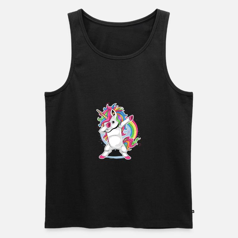 Einhorn Comic Dapping - Männer Premium Bio Tank Top - Schwarz