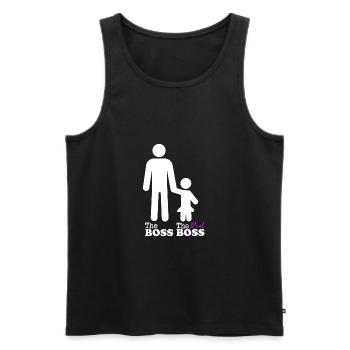 Père fille partenaire look vêtements relation papa - Débardeur bio Premium Homme - noir - Devant - Michal (187cm)