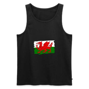 Wales Flag - Men's Premium Organic Tank Top - black - Front - Michal (187cm)