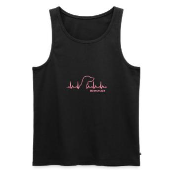 Weimaraner HeartBeat - Men's Premium Organic Tank Top - black - Front - AI Model Male 178 light (178cm)