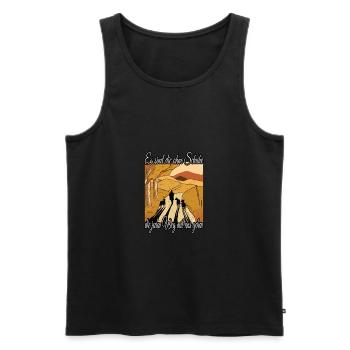 never walk alone dog - Männer Premium Bio Tank Top - Schwarz - Vorne - Michal (187cm)