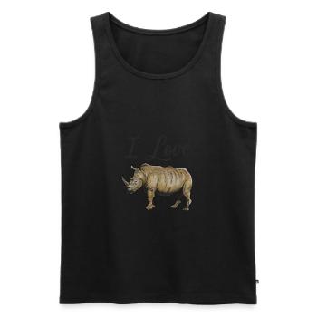 I love rhinos rhinos watercolor art - Men's Premium Organic Tank Top - black - Front - AI Model Male 178 light (178cm)