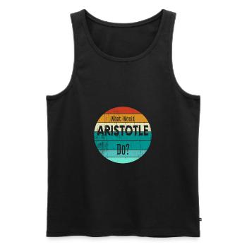 Was würde Aristoteles tun? - Männer Premium Bio Tank Top - Schwarz - Vorne - AI Model Male 178 light (178cm)