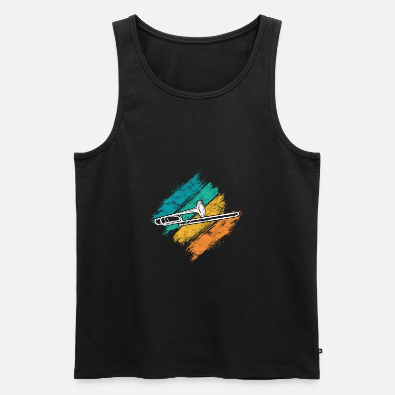 Posaune - Männer Premium Bio Tank Top - Schwarz