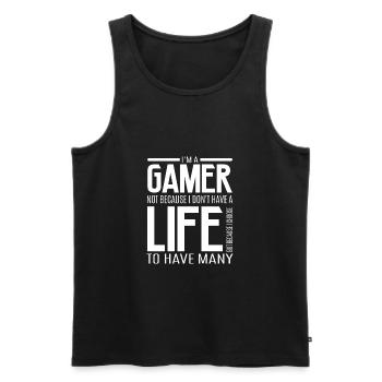 Gamer SHIRT · Gamer my Life · Gift - Men's Premium Organic Tank Top - black - Front - Michal (187cm)