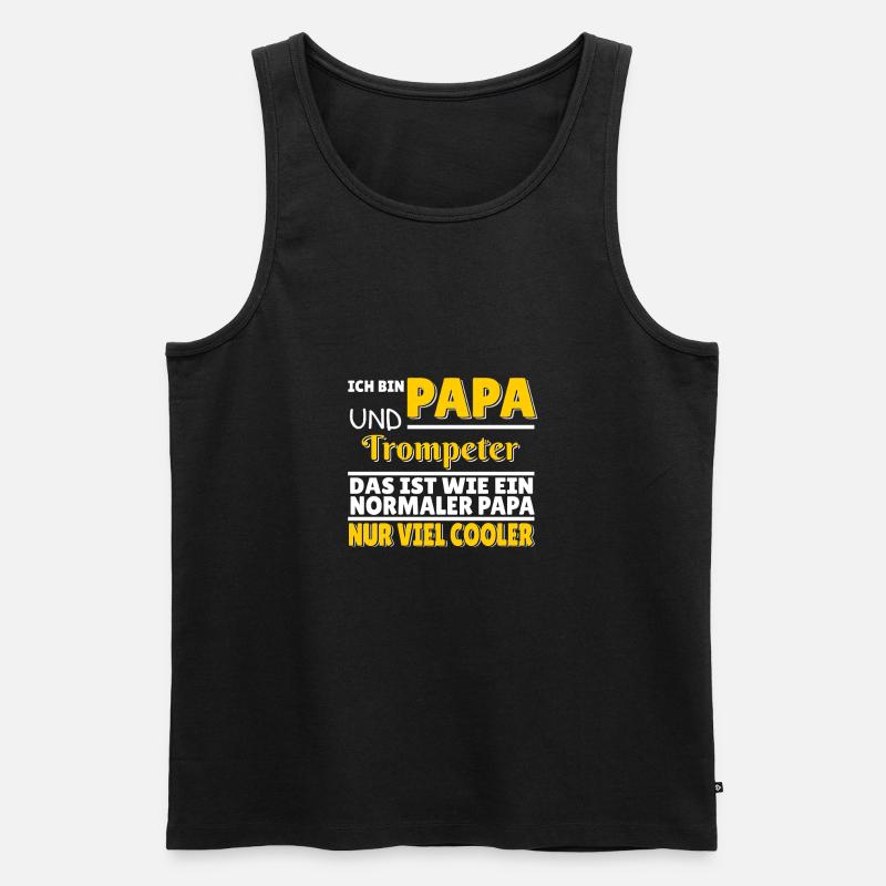 Papa Geschenk zur Geburt Geschenkidee Trompete - Männer Premium Bio Tank Top - Schwarz