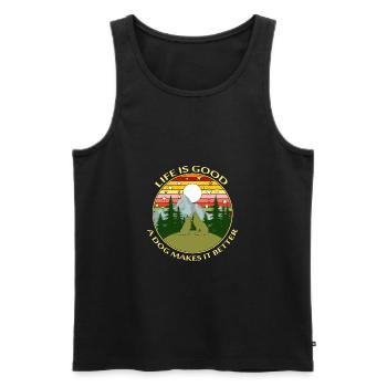 Das Leben ist gut, was ein Hund macht - Männer Premium Bio Tank Top - Schwarz - Vorne - Michal (187cm)