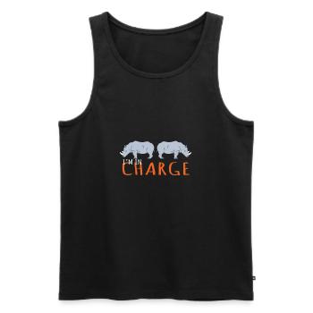 Rhino Design I'm In Charge - Männer Premium Bio Tank Top - Schwarz - Vorne - Michal (187cm)