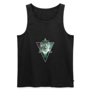 Owl spirit animal nature and outdoor lover - Men's Premium Organic Tank Top - black - Front - Michal (187cm)