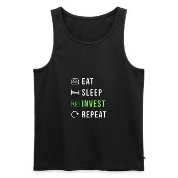 Eat Sleep Invest Repeat Investor Invest - Men's Premium Organic Tank Top - black - Front - Michal (187cm)