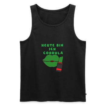 Cordula Fasching Geschenk und Idee für Schlager - Männer Premium Bio Tank Top - Schwarz - Vorne - Michal (187cm)
