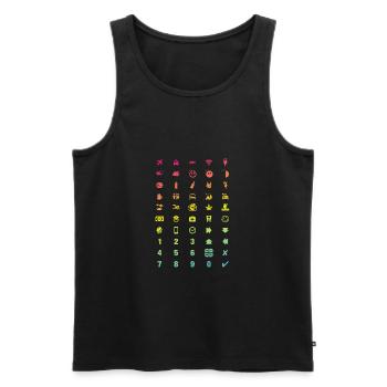 Tourismus-Reise-Übersetzer Icons - Vollmond-Party - Männer Premium Bio Tank Top - Schwarz - Vorne - AI Model Male 178 light (178cm)