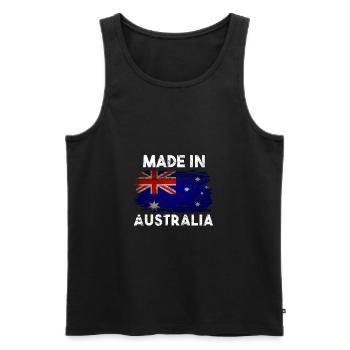 Australie - Débardeur bio Premium Homme - noir - Devant - AI Model Male 178 light (178cm)