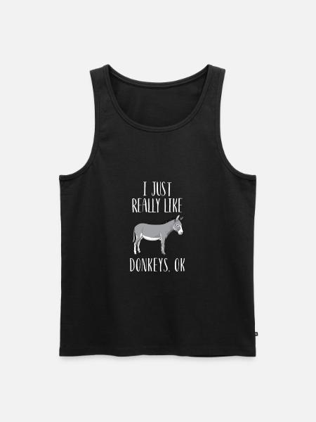 Jeg kan virkelig godt lide æsler - Herre Premium økologisk tanktop - sort