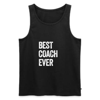 Best Coach Ever Fußballtrainer Trainer Geschenk - Männer Premium Bio Tank Top - Schwarz - Vorne - AI Model Male 178 light (178cm)