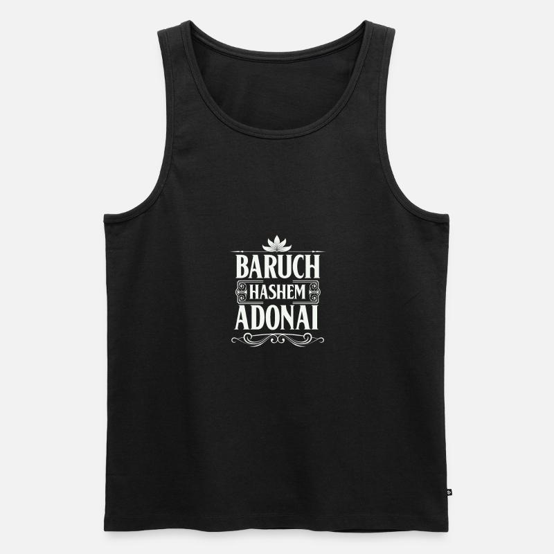 Baruch Hashem Adonai - Männer Premium Bio Tank Top - Schwarz