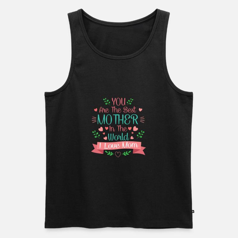 Du bist die beste Mutter - Männer Premium Bio Tank Top - Schwarz