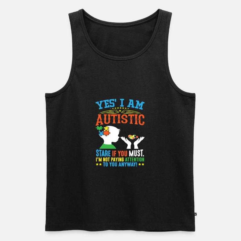 Ja ich bin autistisch - Männer Premium Bio Tank Top - Schwarz