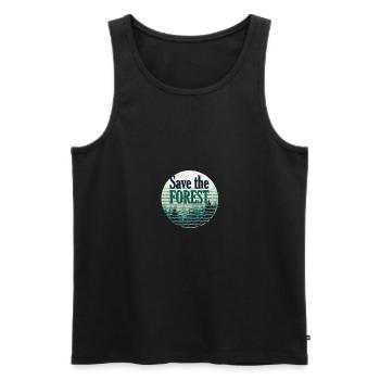 Save protection forest environment - Men's Premium Organic Tank Top - black - Front - AI Model Male 178 light (178cm)