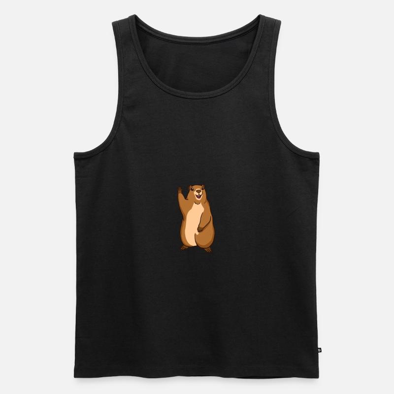 Marmot Murmeltier Geschenk - Männer Premium Bio Tank Top - Schwarz