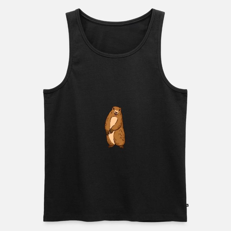 Murmeltier Marmot Geschenk - Männer Premium Bio Tank Top - Schwarz