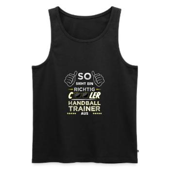 Handball Habdball coach coach coach gift - Men's Premium Organic Tank Top - black - Front - Michal (187cm)