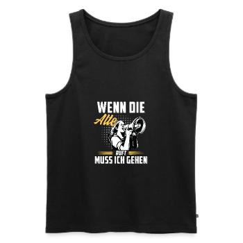Arme Männer mit starker Ehefrau - Männer Premium Bio Tank Top - Schwarz - Vorne - AI Model Male 178 light (178cm)