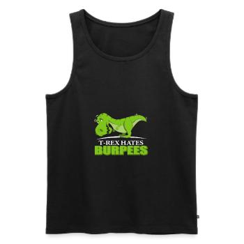 T-Rex hates burpees Pun Fan Gift - Männer Premium Bio Tank Top - Schwarz - Vorne - Michal (187cm)