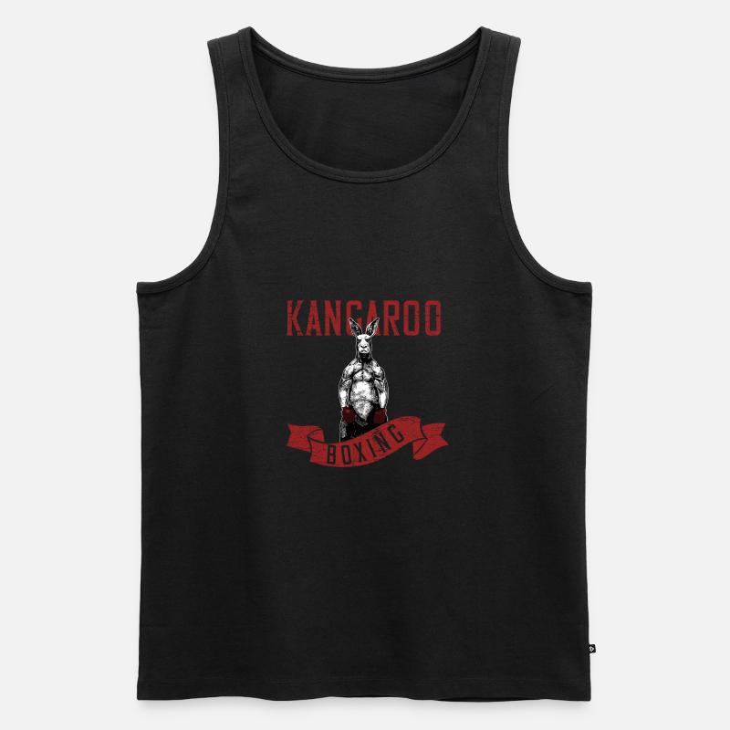 Känguru Boxen Boxhandschuh Witzig - Männer Premium Bio Tank Top - Schwarz