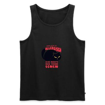 Katze Allergisch Freund Design Geschenkidee - Männer Premium Bio Tank Top - Schwarz - Vorne - Michal (187cm)