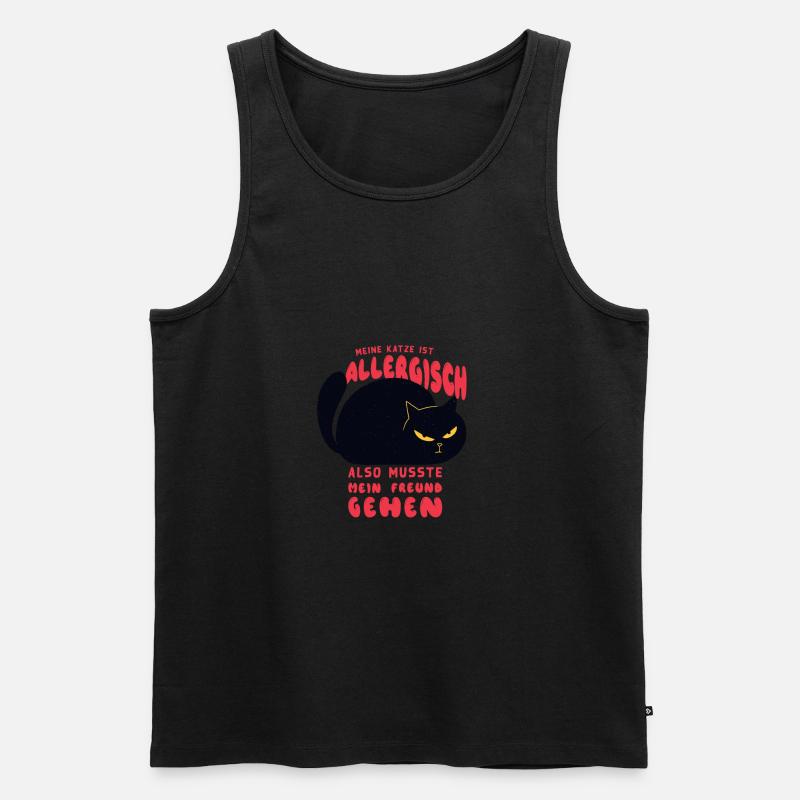 Katze Allergisch Freund Design Geschenkidee - Männer Premium Bio Tank Top - Schwarz