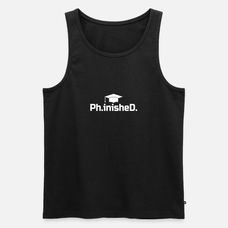 PhD Grad Gift - Phinished - Men's Premium Organic Tank Top - black