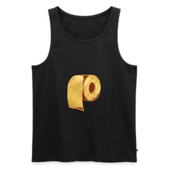 Golden toilet paper toilet paper roll holy - Men's Premium Organic Tank Top - black - Front - Michal (187cm)