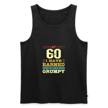 60th Birthday Gift-Earned The Right to Be Grumpy - Men's Premium Organic Tank Top - black - Front - AI Model Male 178 light (178cm)