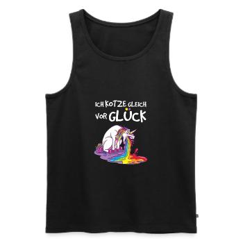 Ich kotze gleich vor Glück - Männer Premium Bio Tank Top - Schwarz - Vorne - AI Model Male 178 light (178cm)
