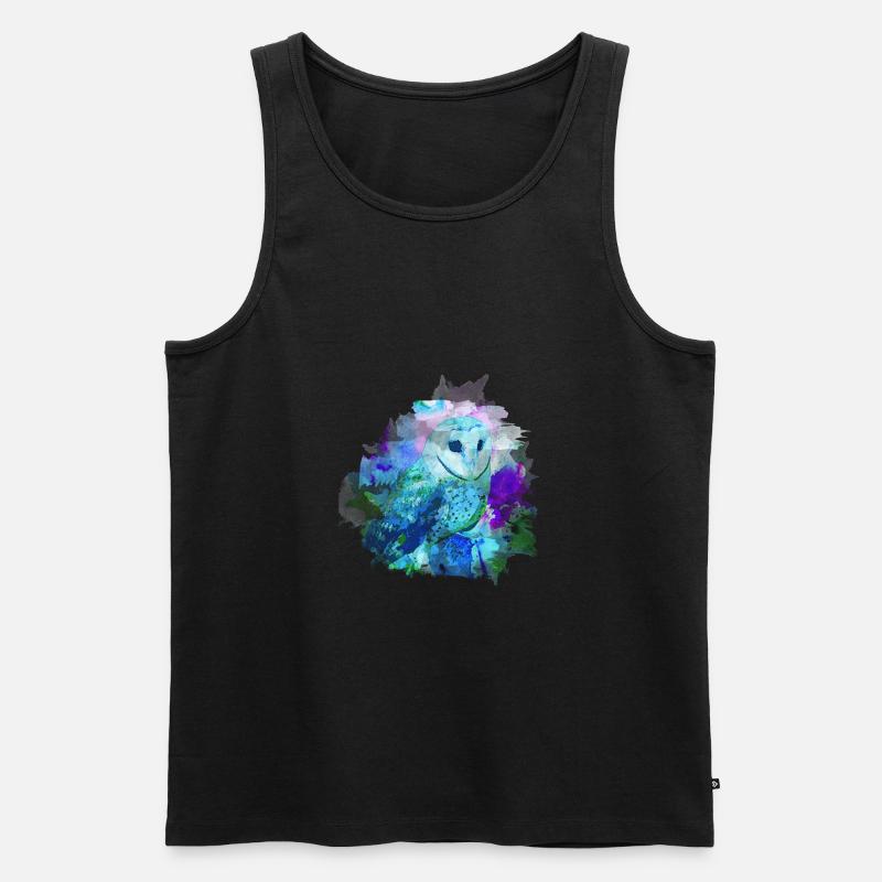 Eule - Männer Premium Bio Tank Top - Schwarz