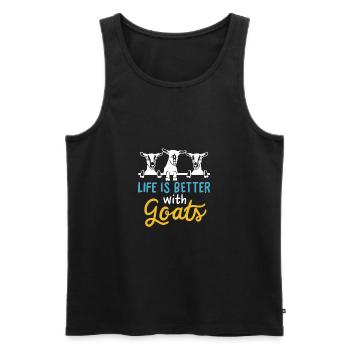 Ziege - Das Leben ist besser mit Ziegen goat - Männer Premium Bio Tank Top - Schwarz - Vorne - Michal (187cm)