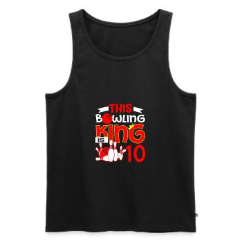 This Bowling King Is 10 Years Old - Männer Premium Bio Tank Top - Schwarz - Vorne - AI Model Male 178 light (178cm)