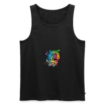 Water color leopard - Men's Premium Organic Tank Top - black - Front - AI Model Male 178 light (178cm)