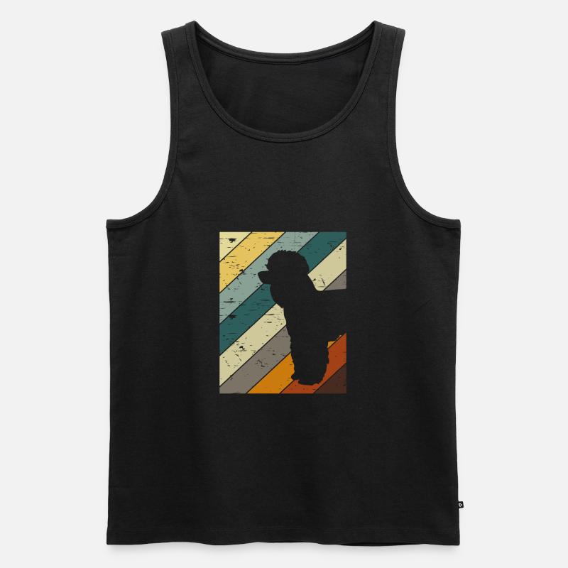 Retro Pudel Hunde - Männer Premium Bio Tank Top - Schwarz
