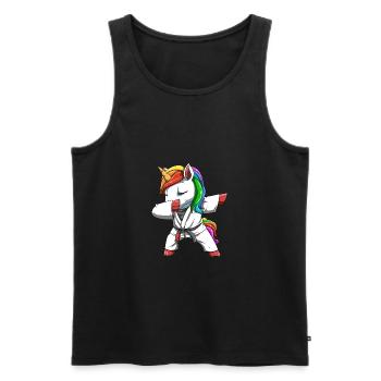Tamponner la licorne - BJJ Unicorn - Débardeur bio Premium Homme - noir - Devant - Michal (187cm)