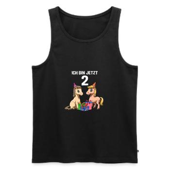 Enfants doux et chevaux 2e fête d'anniversaire - Débardeur bio Premium Homme - noir - Devant - Michal (187cm)