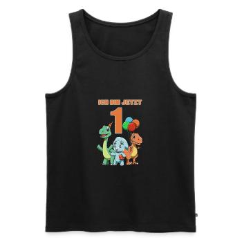 Dinosaures mignons - 1 an pour les enfants - Débardeur bio Premium Homme - noir - Devant - Michal (187cm)