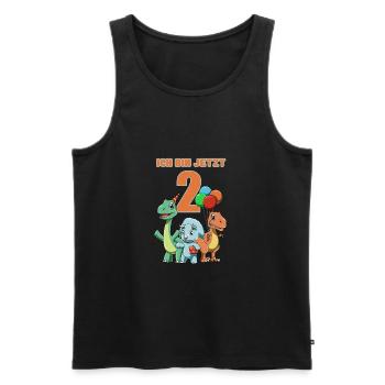 Dinosaures mignons - anniversaire des enfants de 2 ans - Débardeur bio Premium Homme - noir - Devant - Michal (187cm)