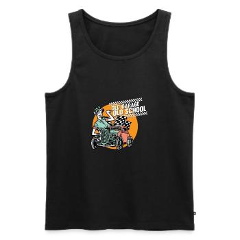 Pinup Vintage Rockabilly - Männer Premium Bio Tank Top - Schwarz - Vorne - AI Model Male 178 light (178cm)