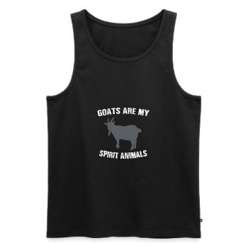 Chèvre - LES CHÈVRES SONT MES ANIMAUX D'ESPRIT - Débardeur bio Premium Homme - noir - Devant - Michal (187cm)